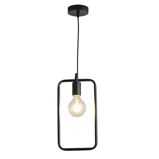 Metal Black and Gold Ceiling Light – Rounded Square Pendant