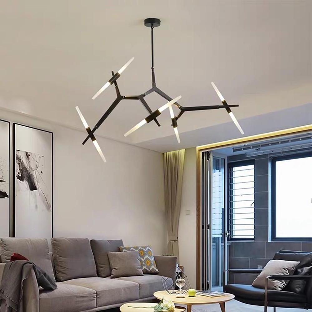 Industrial Sputnik 10-Light LED Chandelier – Black &amp; Gold