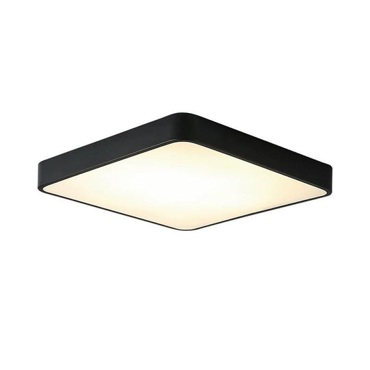 Square Modern LED Flush Mount Ceiling Light – Metal, PVC &amp; Acrylic