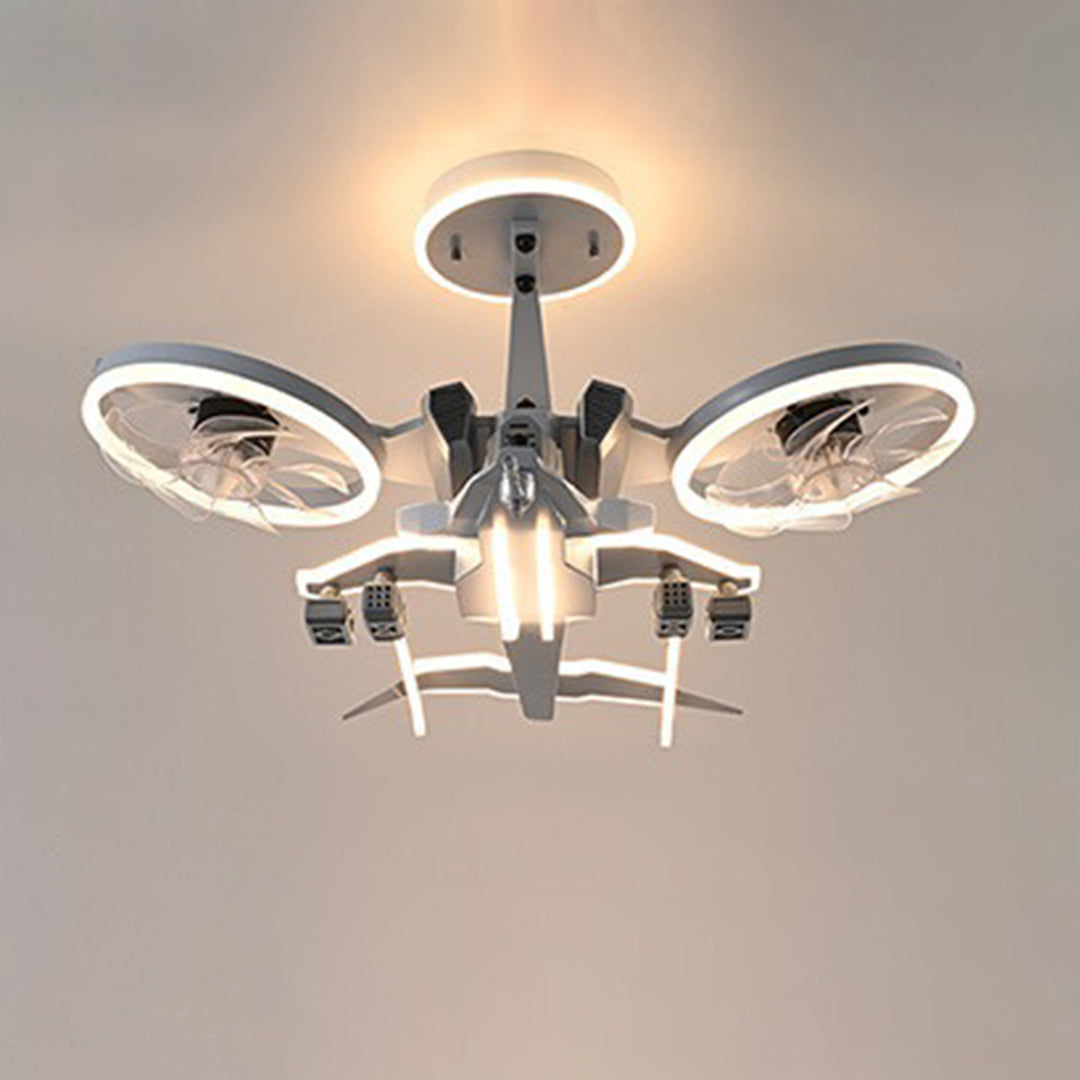 Fighter Jet Kids Ceiling Fan with Light – Full Spectrum LED &amp; Remote Control