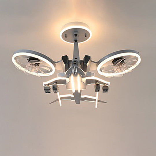 Fighter Jet Kids Ceiling Fan with Light – Full Spectrum LED &amp; Remote Control