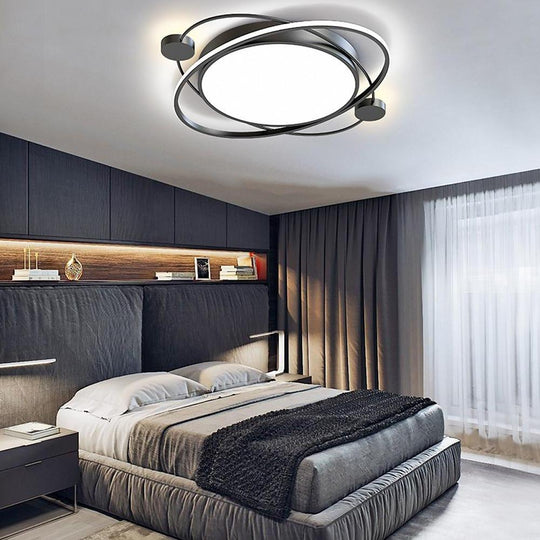 LED Geometric Shapes Circle Dimmable Flush Mount Light with Remote Control