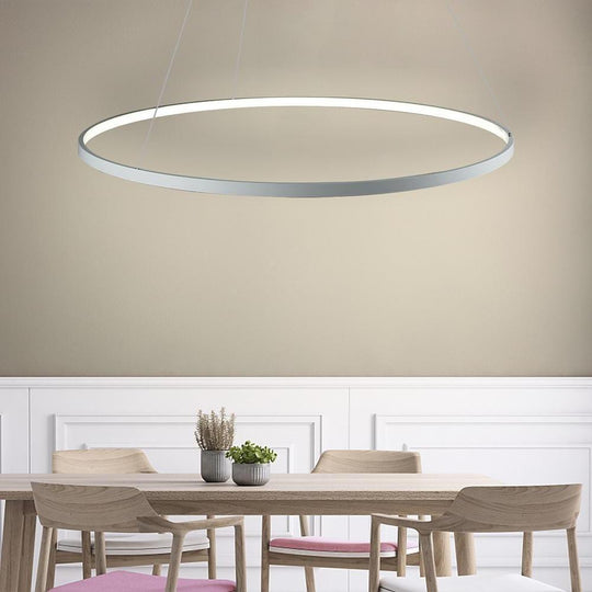 Round Geometric 30 W Single-Ring Integrated LED Pendant – Modern &amp; Dimmable