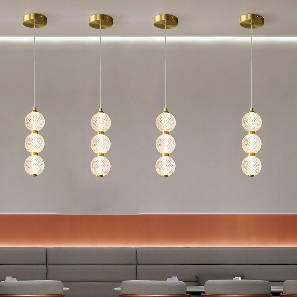3 Globe Acrylic Copper Pendant Light