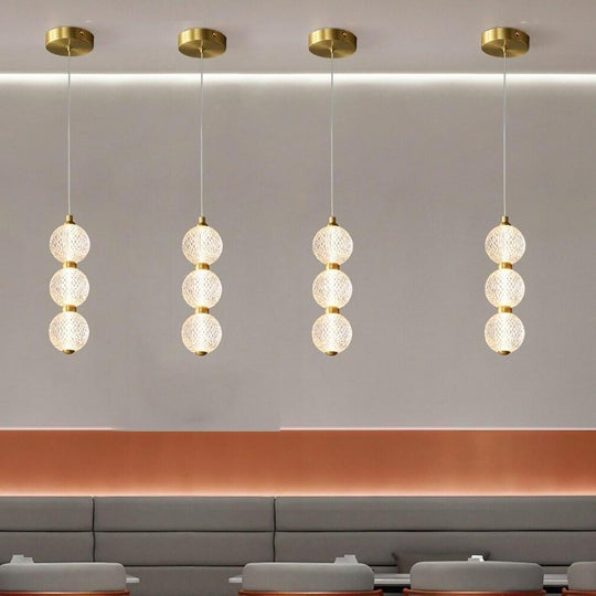 3 Globe Acrylic Copper Pendant Light