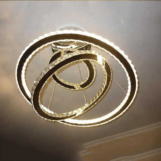 Interwoven Geometrical Circle Crystal LED Chandelier