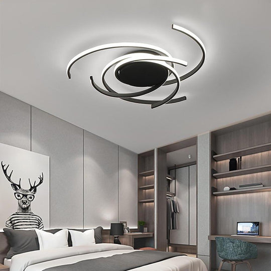 30 Inch Swirls Circle Abstract LED Flush Mount Ceiling Light