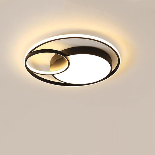 Tiered and Minimalist LED Overlapping Geometric Flush Mount Ceiling Light