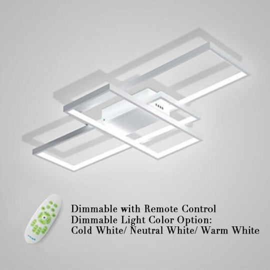 Multi Rectangle Large Flush Mount LED Ceiling Light with 3 Tiers