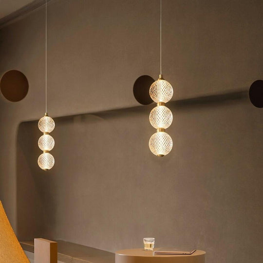 3 Globe Acrylic Copper Pendant Light