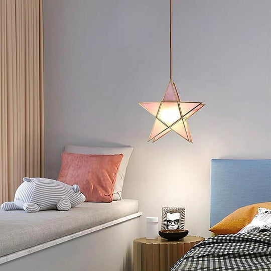 Double Star LED Copper &amp; Glass Pendant Light