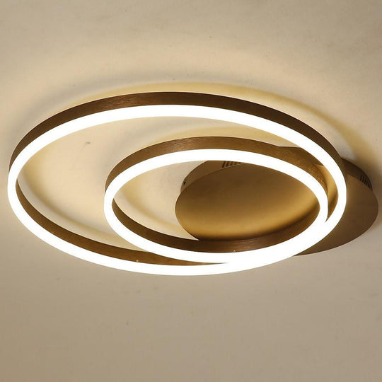 Creative 2 Circles Dimmable LED Modern Flush Mount Ceiling Light with Remote