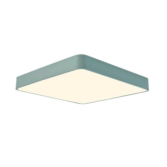 Square Modern LED Flush Mount Ceiling Light – Metal, PVC &amp; Acrylic