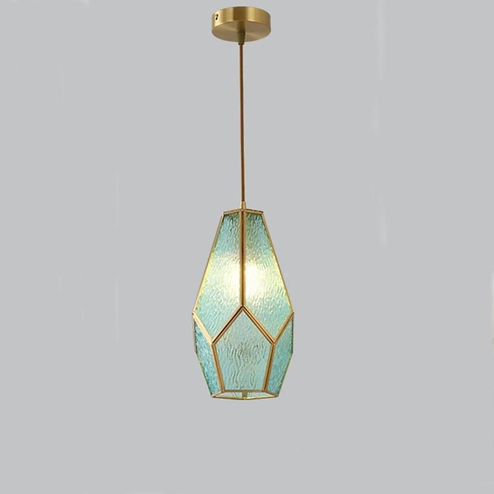 Elongated Cylindrical Glass &amp; Metal LED Pendant Light