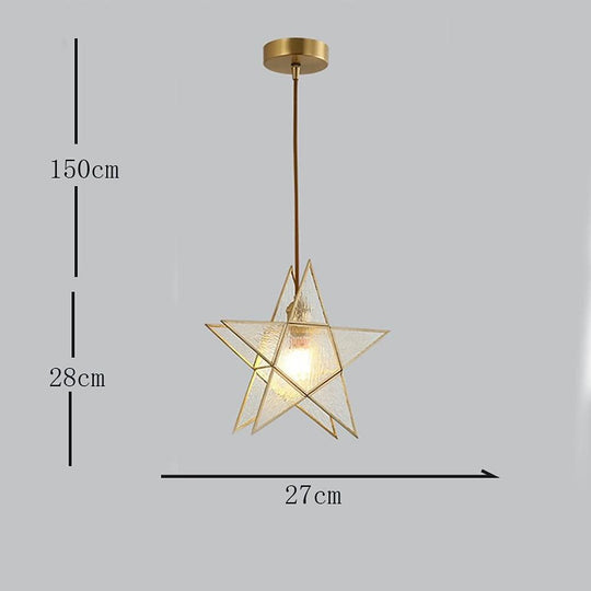 Double Star LED Copper &amp; Glass Pendant Light
