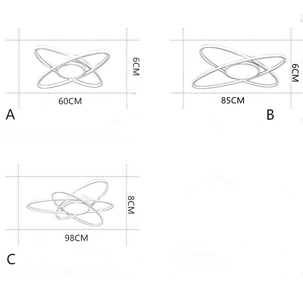 Overlapping Oval Dimmable LED Modern Flush Mount Ceiling Light