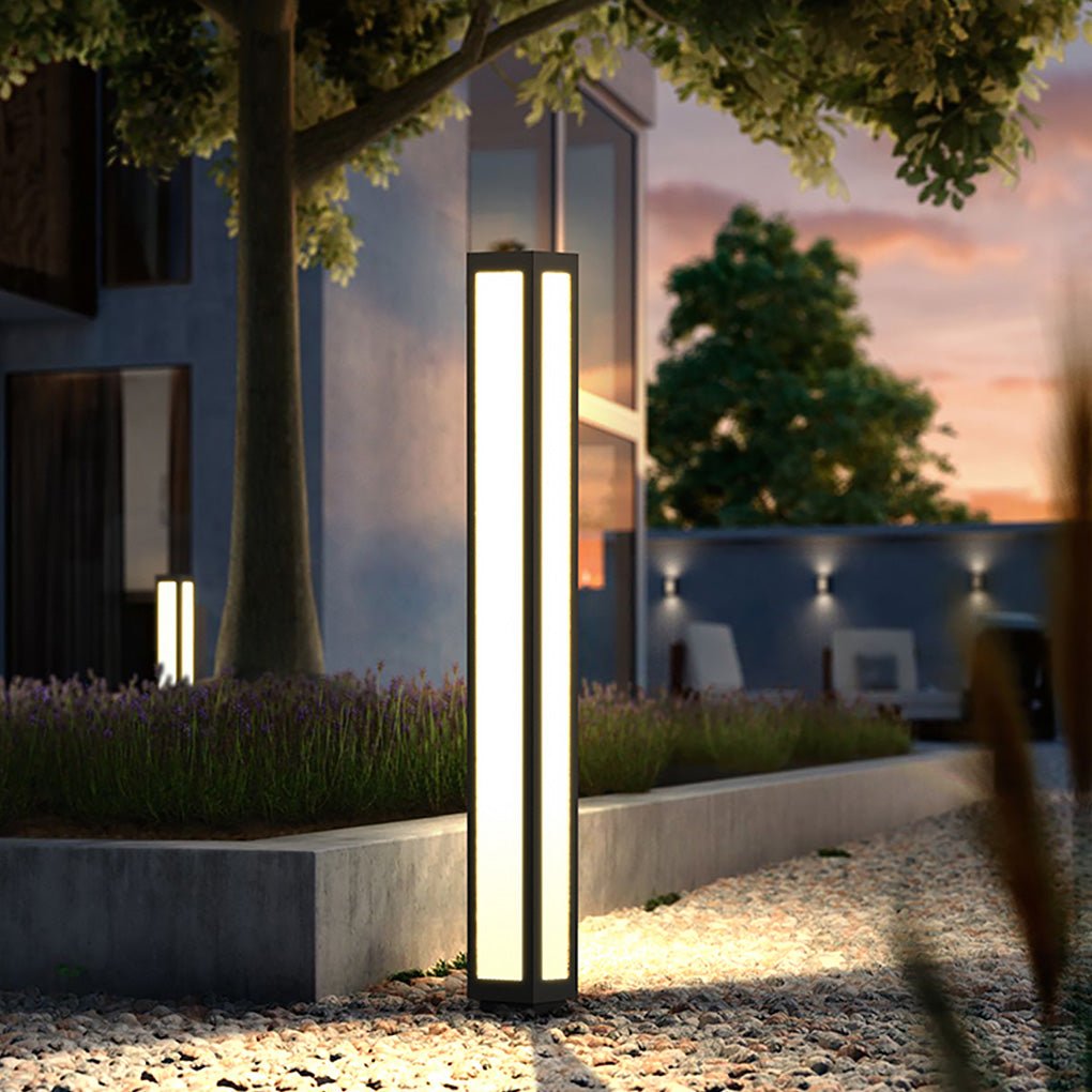 Outdoor Bollard Light Waterproof Garden Solar LED Landscape Lighting