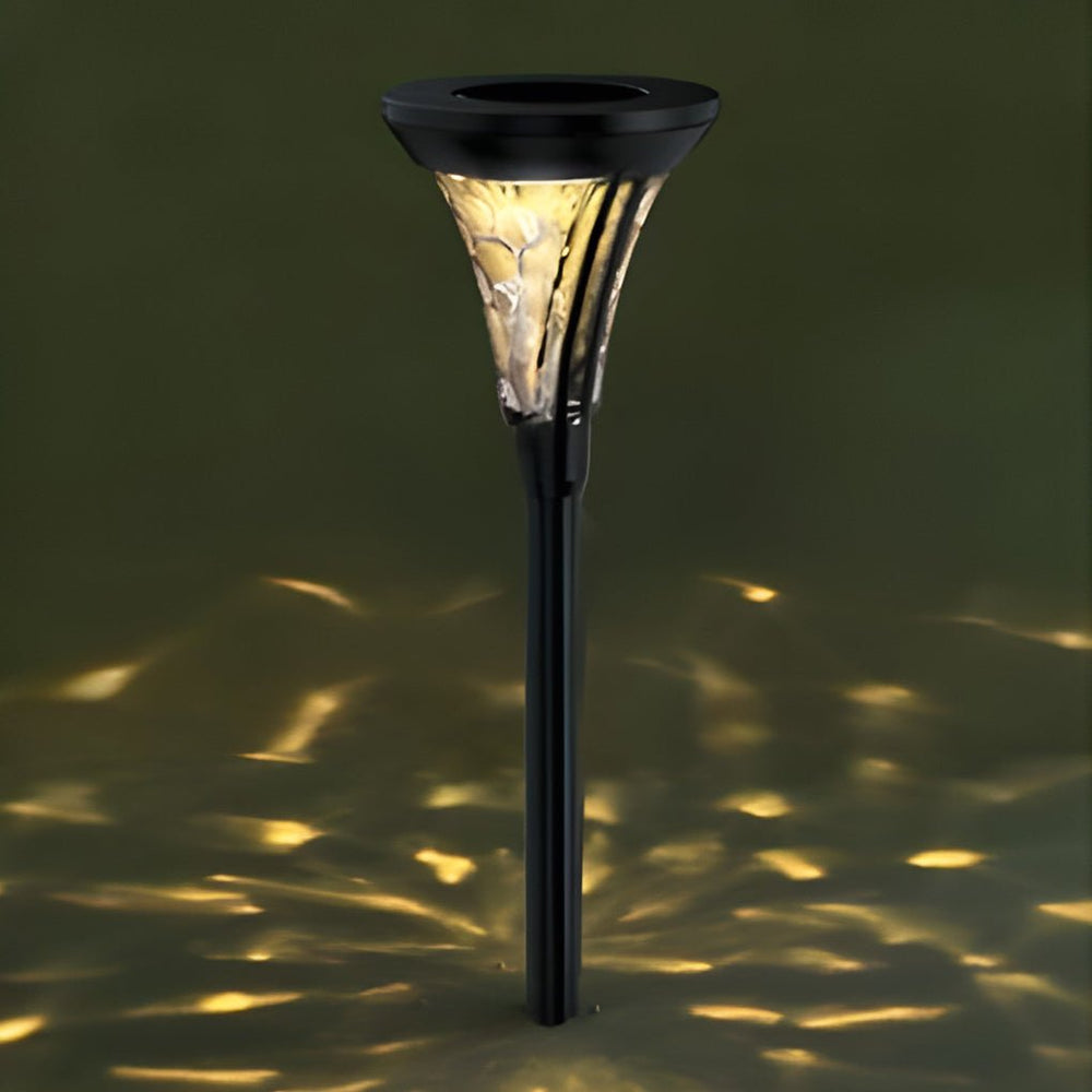 Outdoor Solar LED Post Light with Water Glass Lens