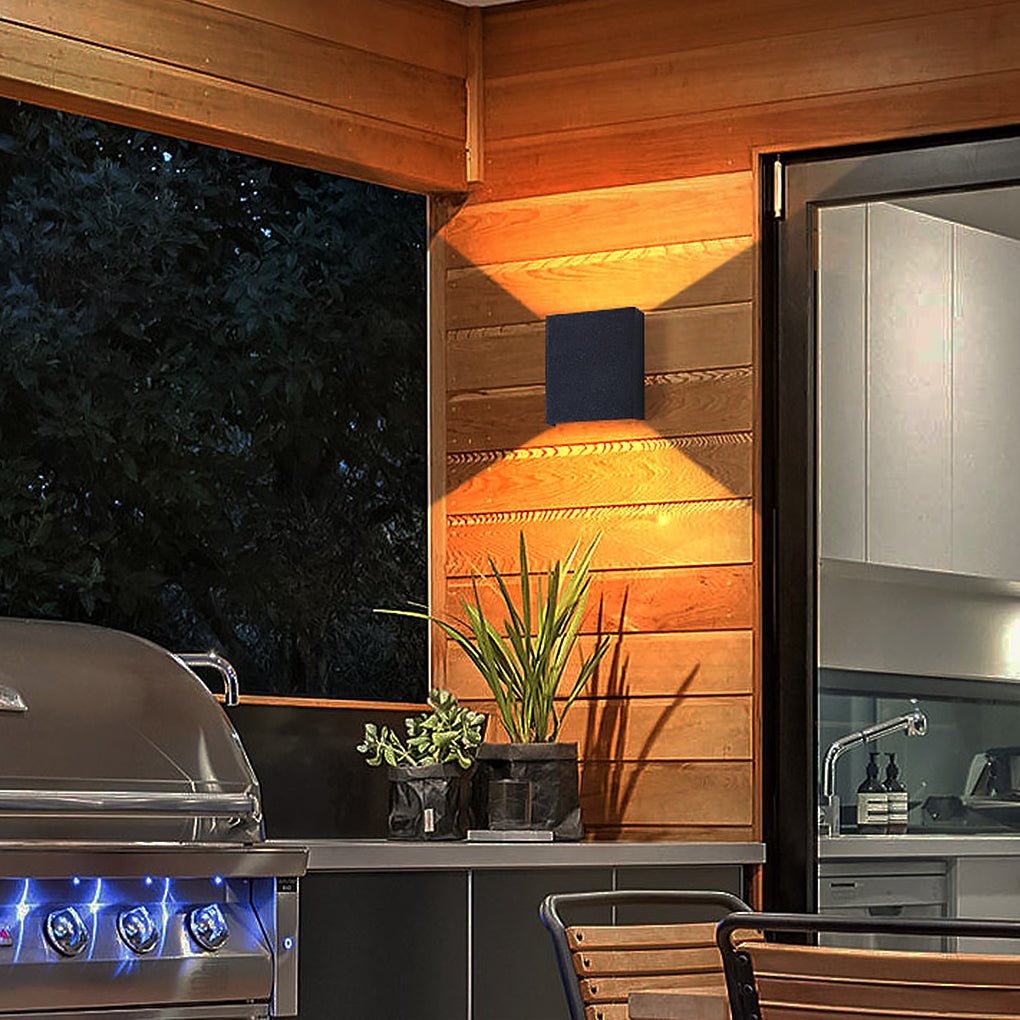Waterproof Square LED Up and Down Lighting Modern Outdoor Wall Lights