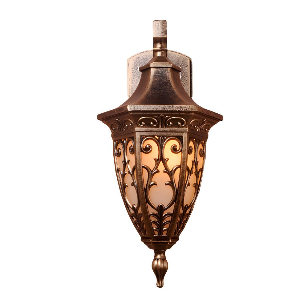 Outdoor Vintage Bronze Wall Light 1-Light Wall-Mount Lantern