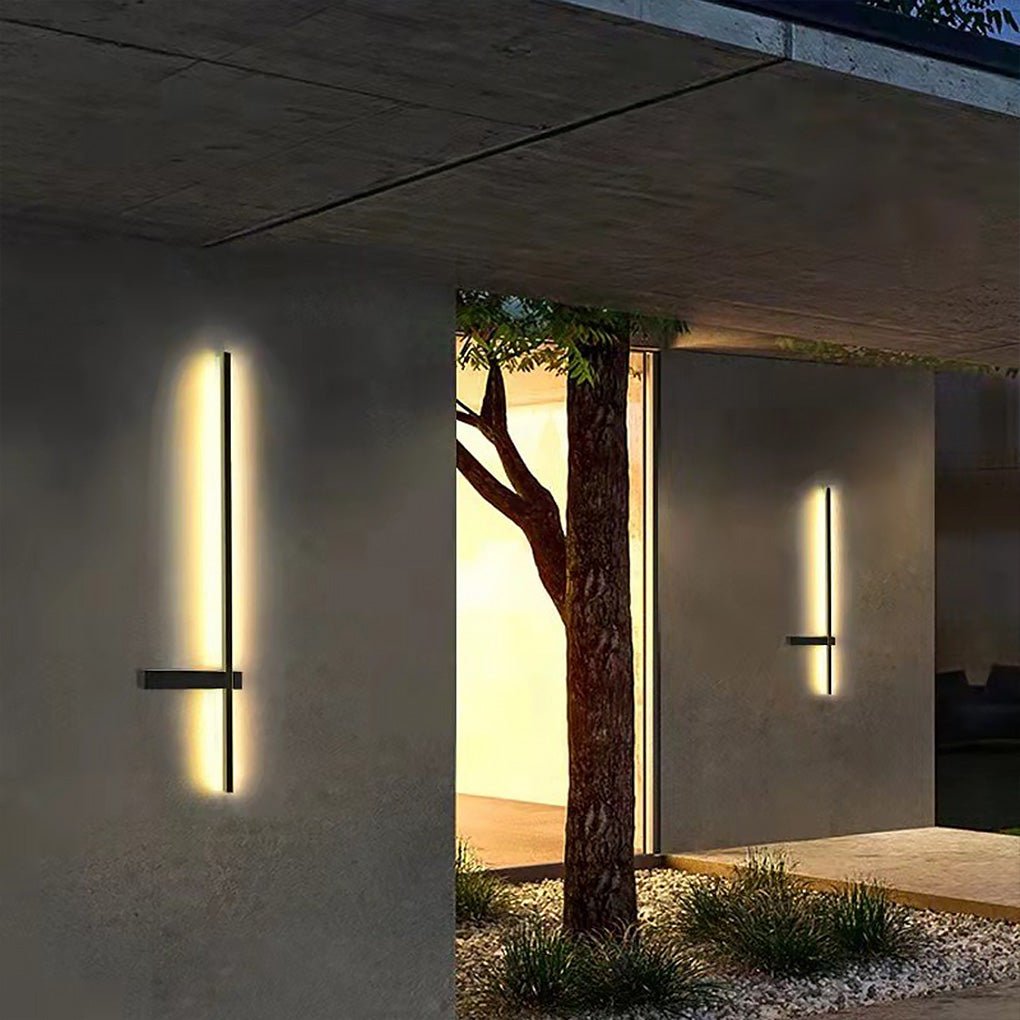 Interlaced Line Strips Waterproof LED Black Modern Outdoor Wall Lights