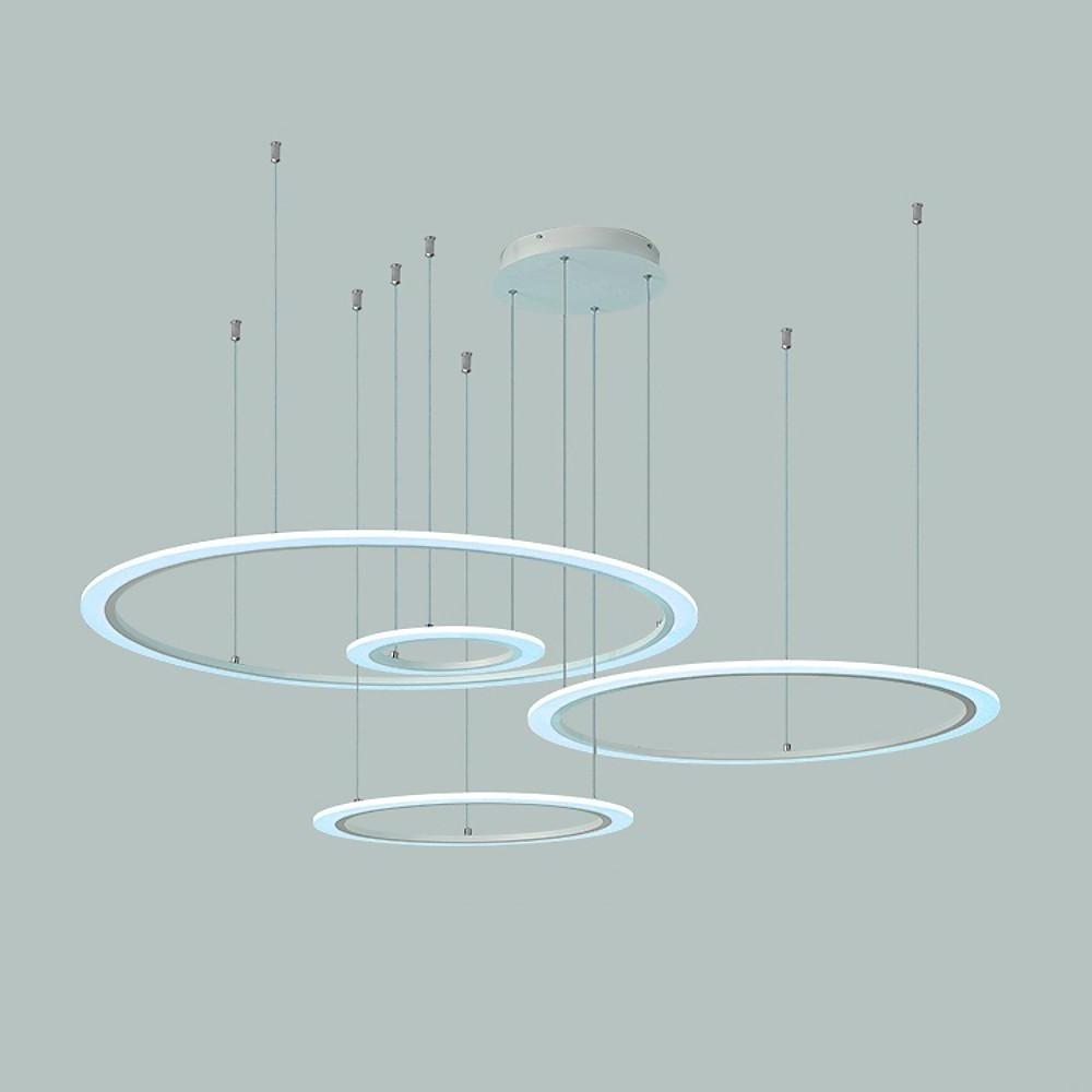 4 Circles Random Sizes Multi Light Pendant Metal &amp; Acrylic LED Ceiling Light