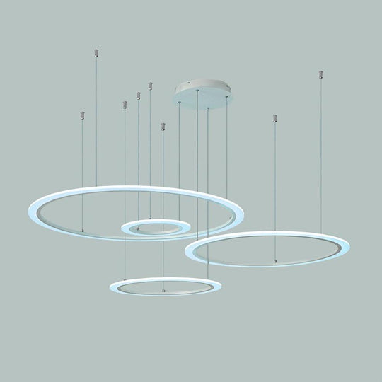 4 Circles Random Sizes Multi Light Pendant Metal &amp; Acrylic LED Ceiling Light