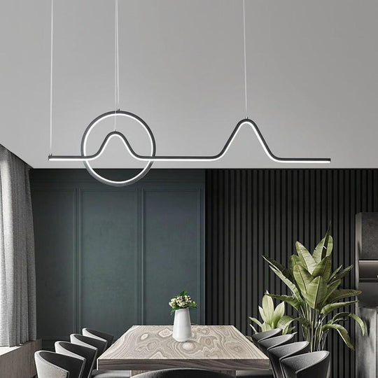 Minimalist Waves &amp; Circles Design Modern LED Pendant Light