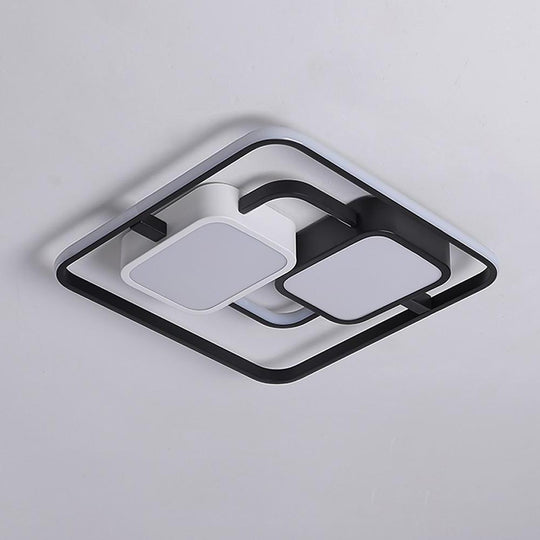 Circles Rectangles Dimmable LED Modern Ceiling Light Flush Mount