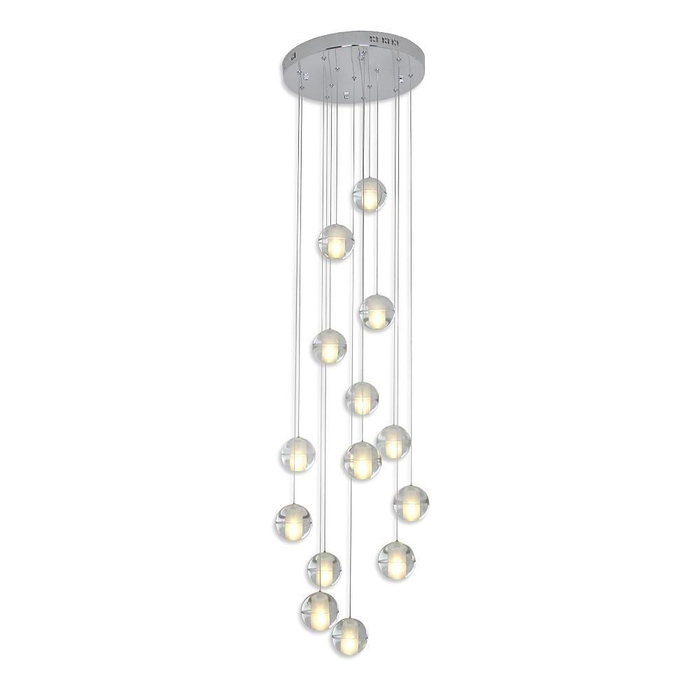 Modern Adjustable 14-Bulb Crystal LED Chandelier – Elegant Artistic Design