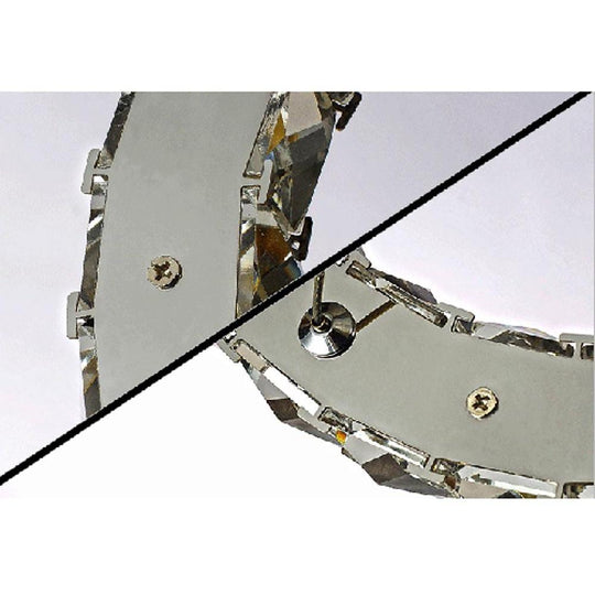 2-Ring Encrusted Crystal LED Chandelier with Uplight Effect