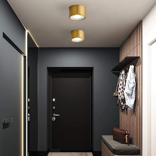 Cylindrical Copper Brass LED Modern Ceiling Light