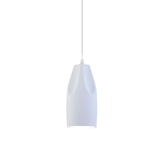 Pleat Box LED Pendant Light – 1-Light Black/White Aluminum Hanging Lamp