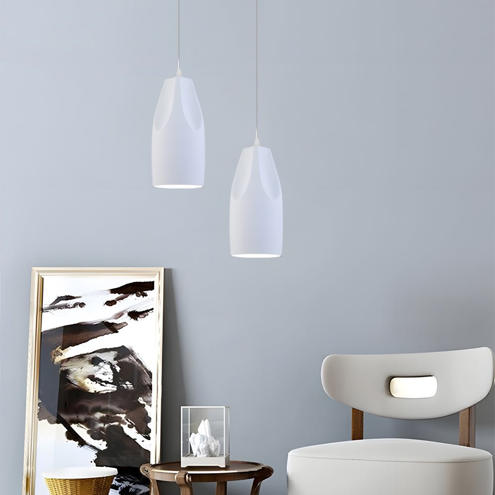 Pleat Box LED Pendant Light – 1-Light Black/White Aluminum Hanging Lamp