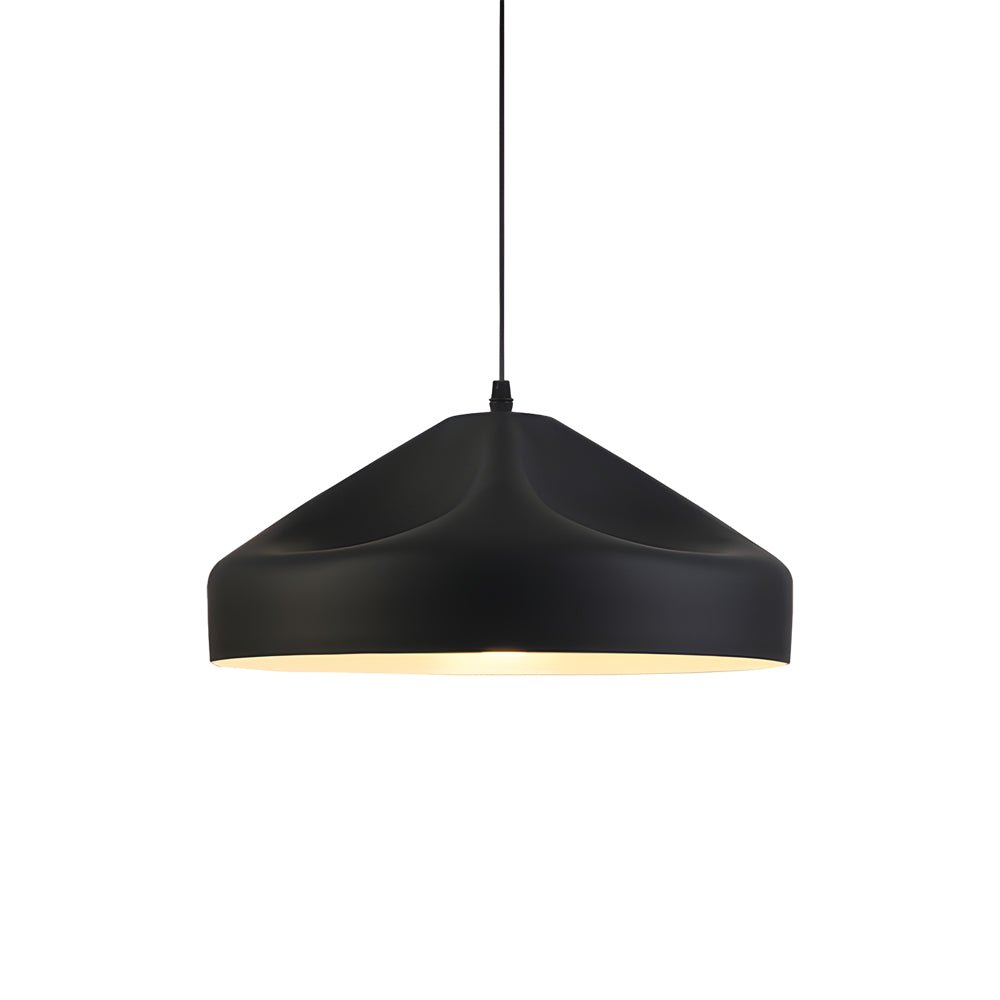 Pleat Box LED Pendant Light – 1-Light Black/White Aluminum Hanging Lamp