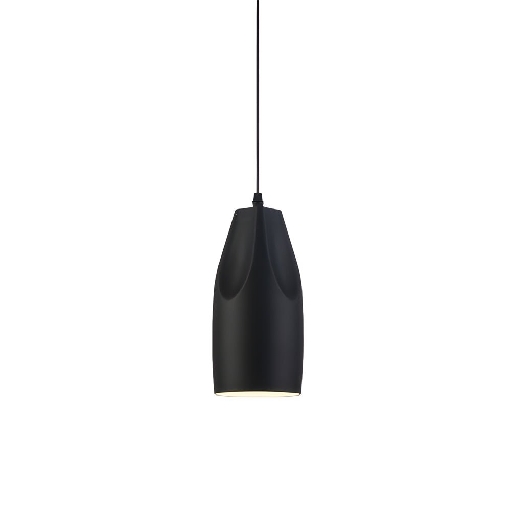 Pleat Box LED Pendant Light – 1-Light Black/White Aluminum Hanging Lamp