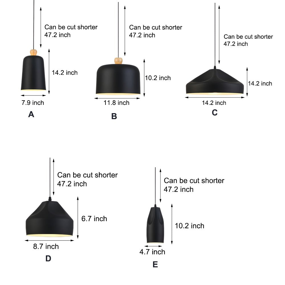 Pleat Box LED Pendant Light – 1-Light Black/White Aluminum Hanging Lamp