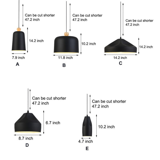 Pleat Box LED Pendant Light – 1-Light Black/White Aluminum Hanging Lamp
