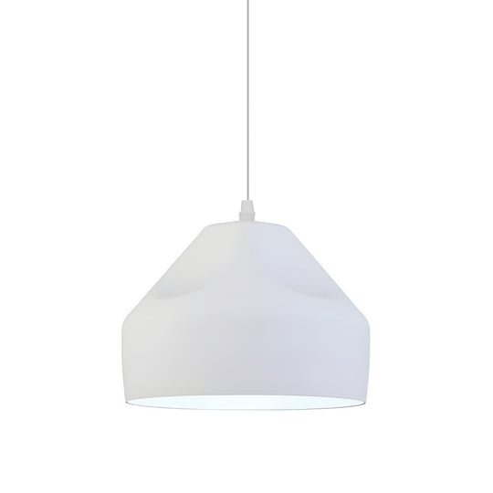 Pleat Box LED Pendant Light – 1-Light Black/White Aluminum Hanging Lamp