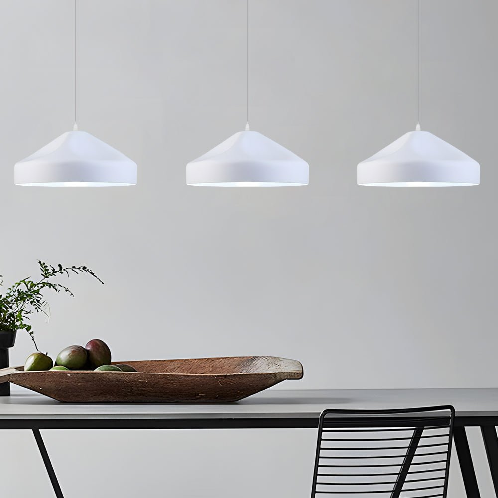 Pleat Box LED Pendant Light – 1-Light Black/White Aluminum Hanging Lamp