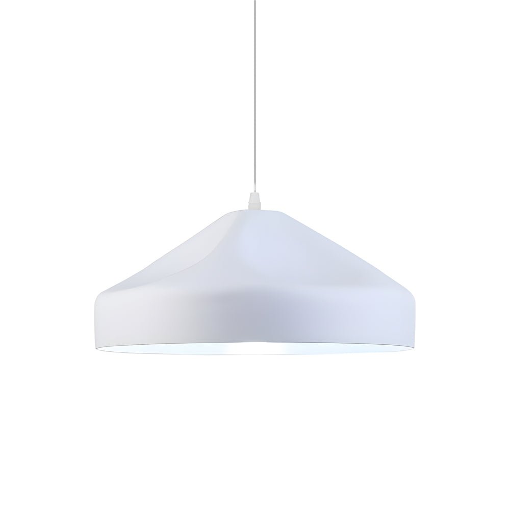 Pleat Box LED Pendant Light – 1-Light Black/White Aluminum Hanging Lamp