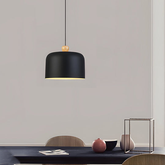 Pleat Box LED Pendant Light – 1-Light Black/White Aluminum Hanging Lamp