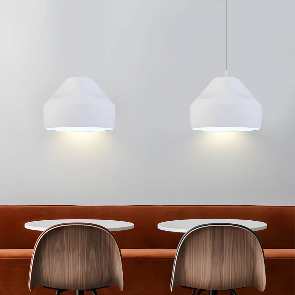 Pleat Box LED Pendant Light – 1-Light Black/White Aluminum Hanging Lamp
