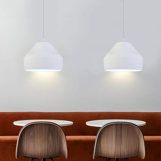 Pleat Box LED Pendant Light – 1-Light Black/White Aluminum Hanging Lamp