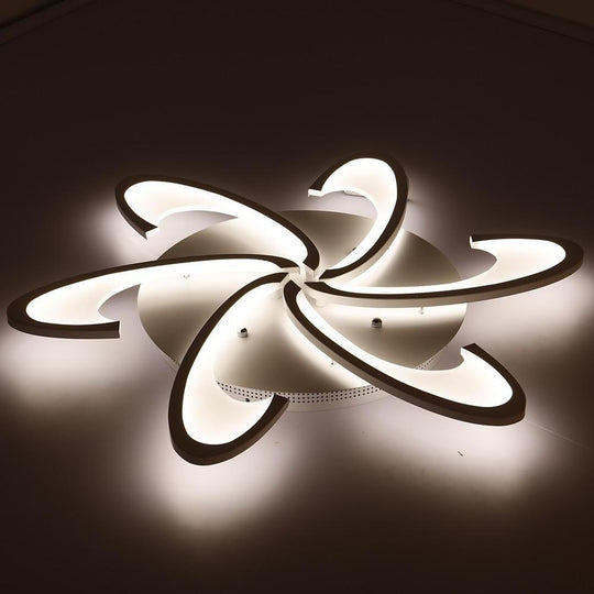 Modern Geometric Wave Flush Mount LED Circle Ceiling Light
