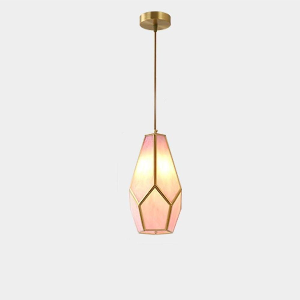 Elongated Cylindrical Glass &amp; Metal LED Pendant Light