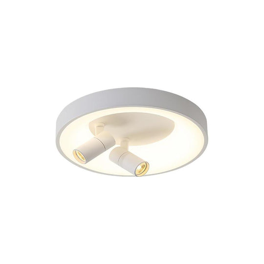 LED Circle White &amp; Black Flush Mount Ceiling Light