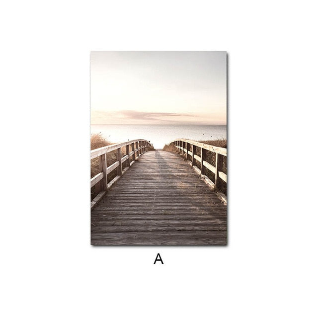 Beach Sunset Landscape Canvas Print Pictures of Calm