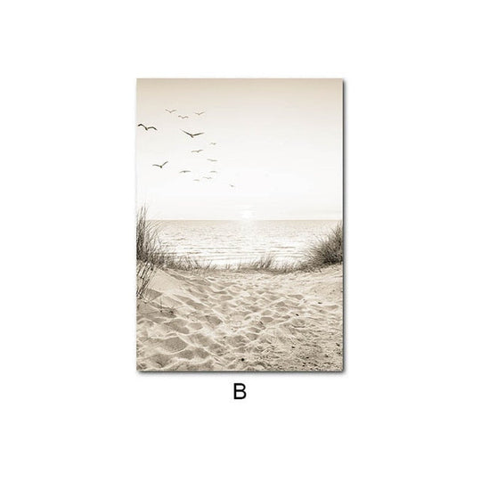 Beach Sunset Landscape Canvas Print Pictures of Calm