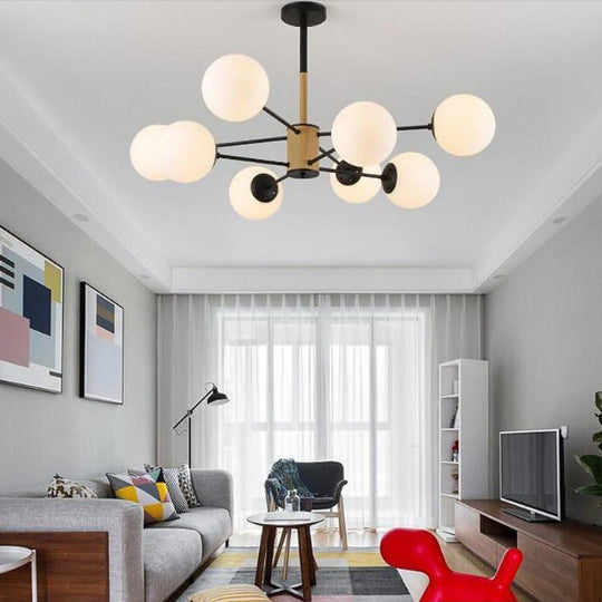 6-Light LED Glass &amp; Metal Modern Chandelier for Kitchen Island Lighting
